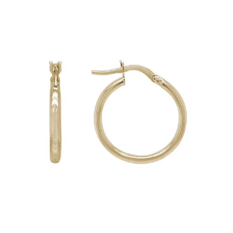 14k Gold 15mm Hoop Earrings