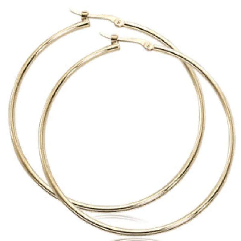 14k Gold 40mm Hoop Earrings