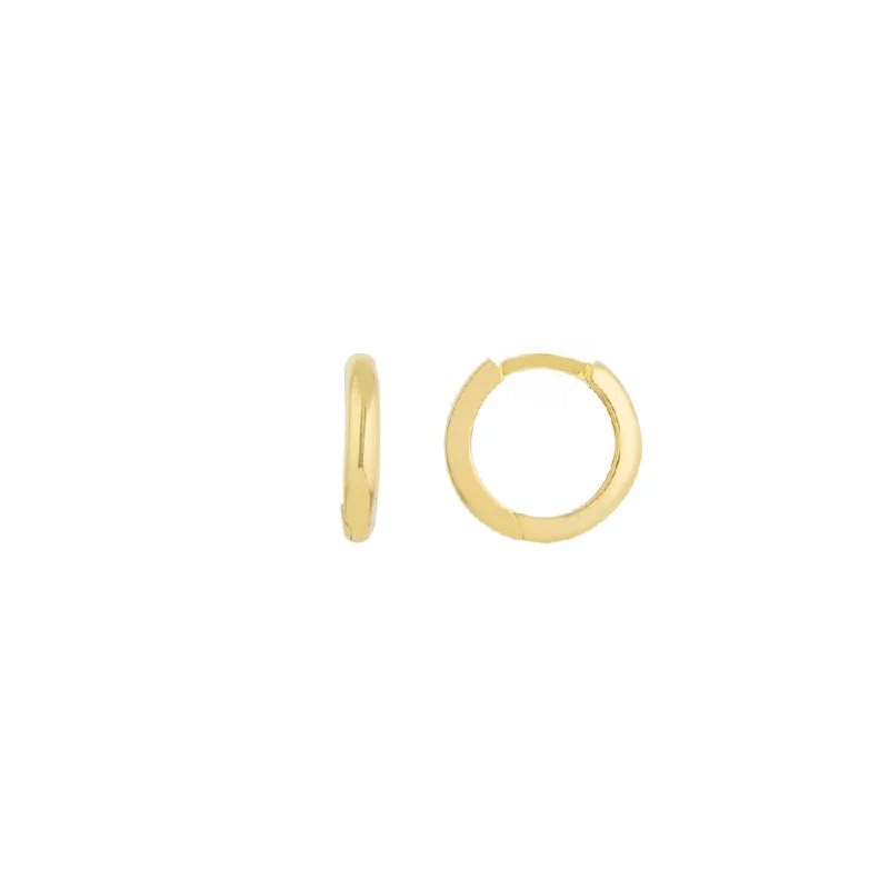 14k Yellow Gold Small Huggie Hoop Earrings