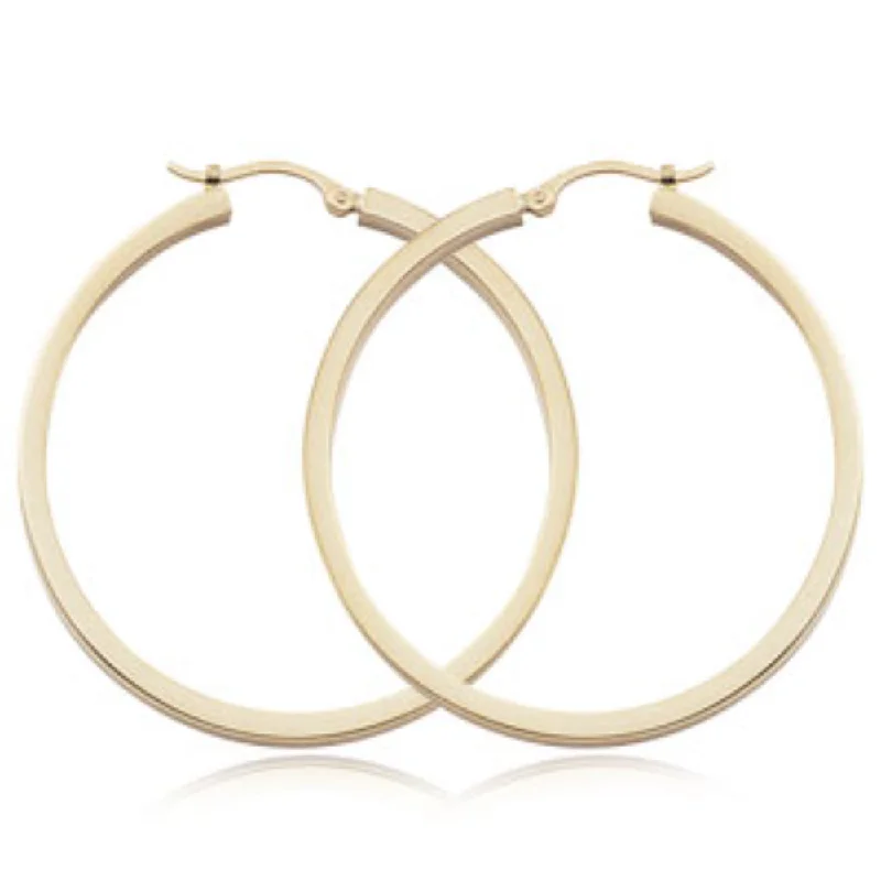 14k Gold Square Tube Hoops