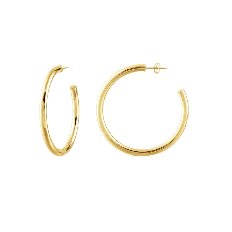 14k Polished Hoop Post Earrings