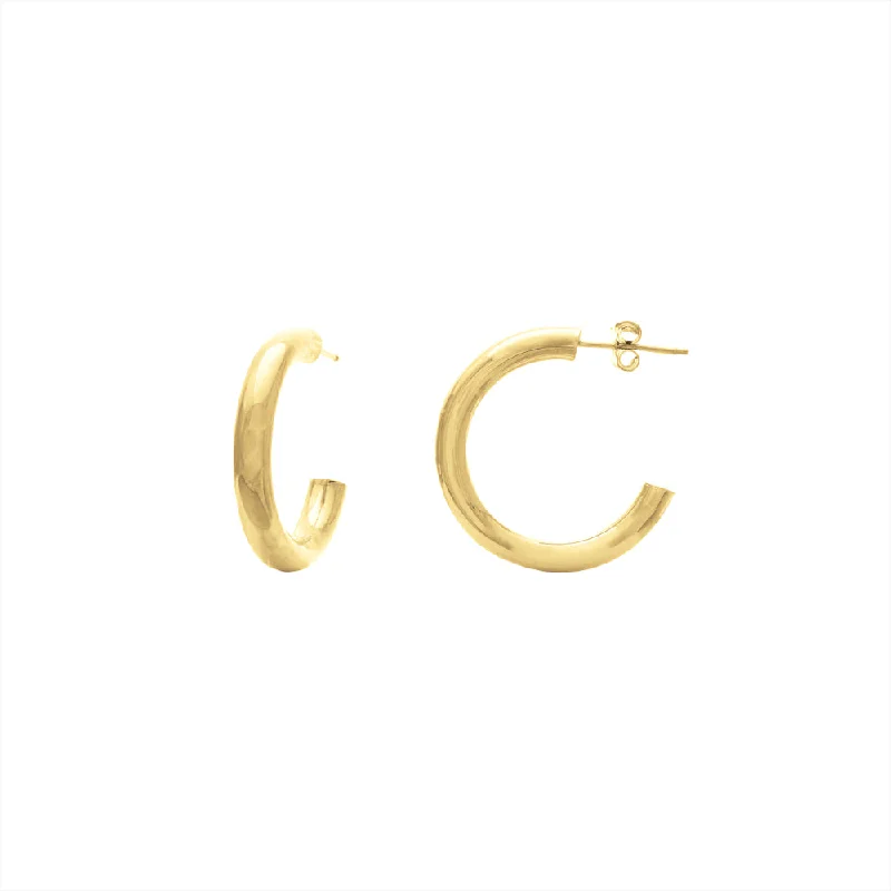 14k Polished Open Hoop Post Earrings