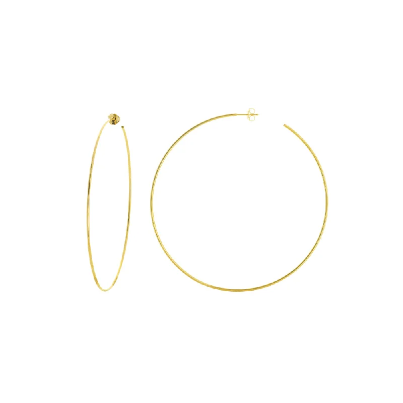 14k Polished Post Hoop