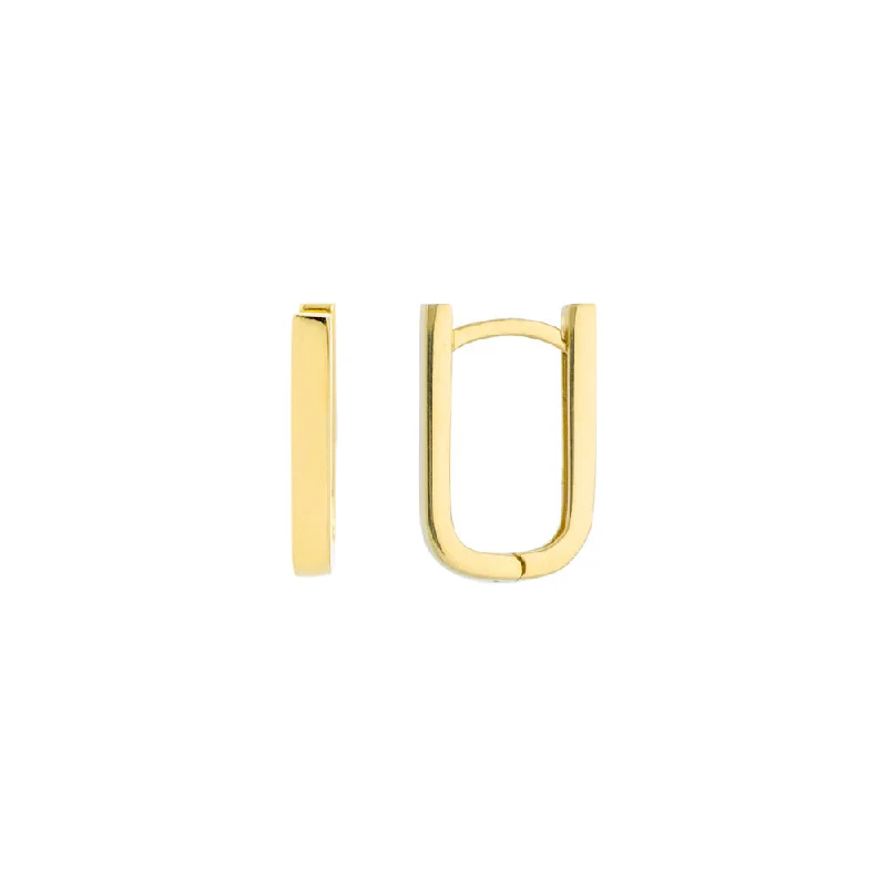 14k Thin Paper Clip Hoop Earring