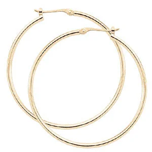 14k Yellow Gold Polished Hoop Earrings