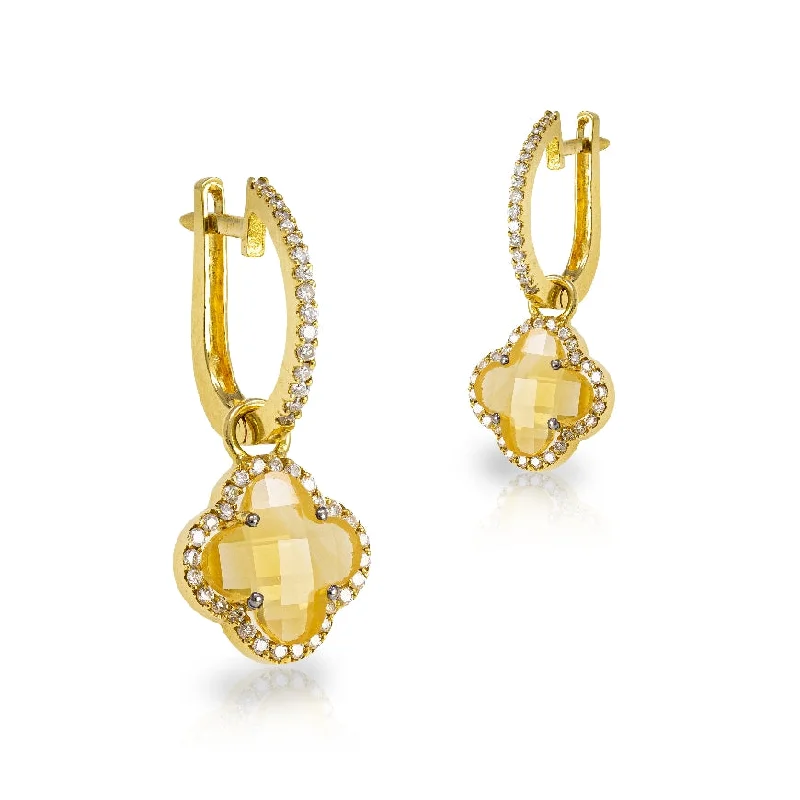 Clover Citrine Drop Earrings