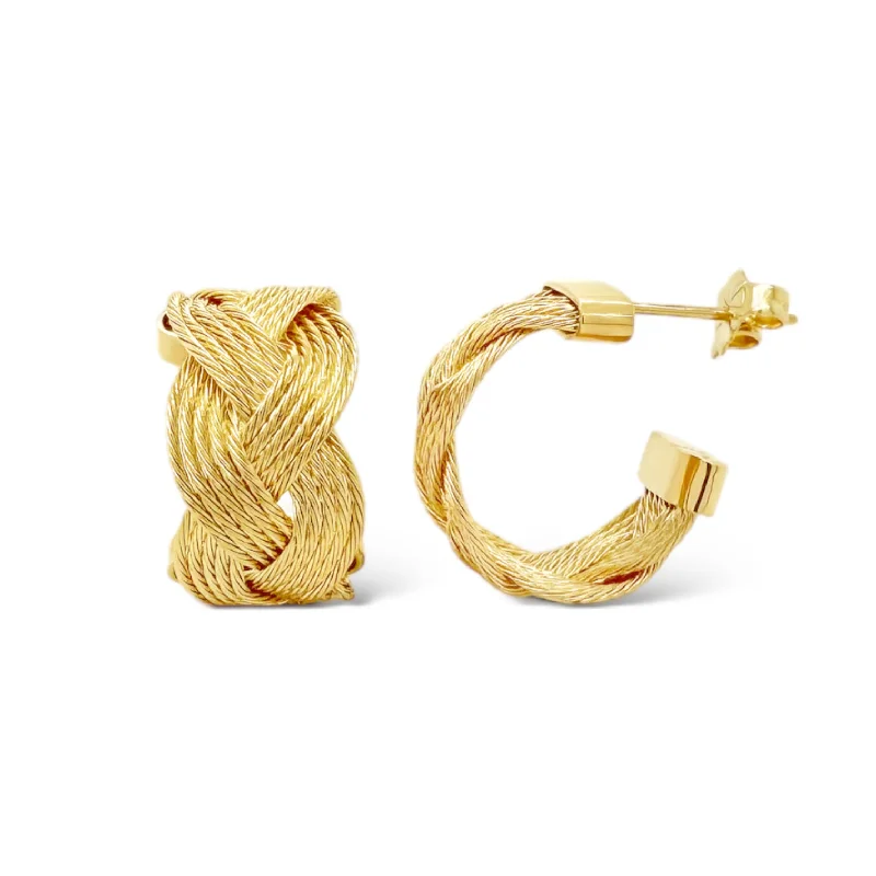 9MM Braided Mariner Hoop Earrings