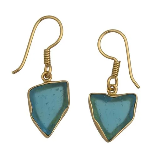 Alchemia Aqua Recycled Glass Drop Earrings