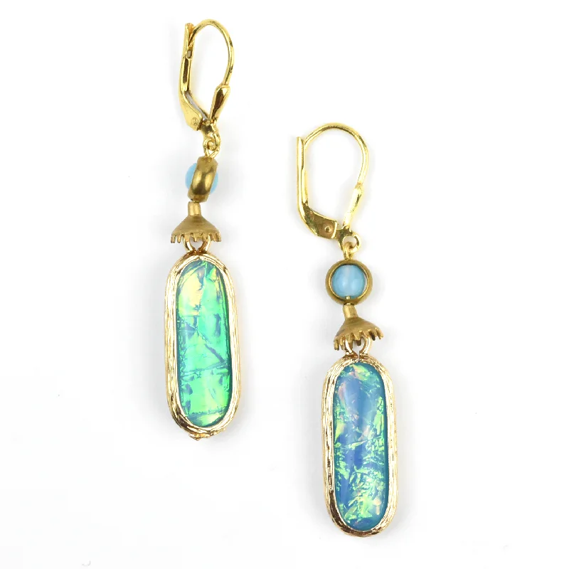 Blue Opalescent Art Glass Drops