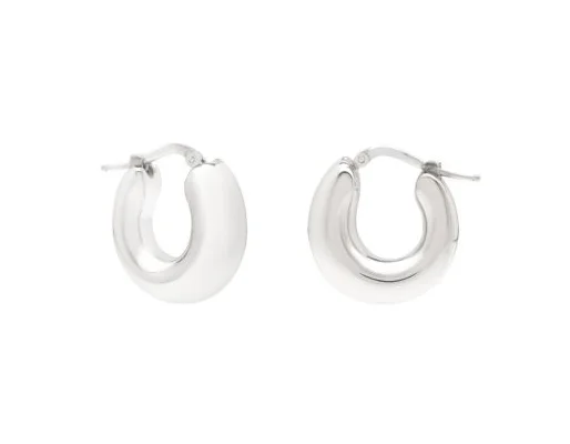 Bremer Jewelry Small Hoop Women's Earrings in 925 White Sterling Silver