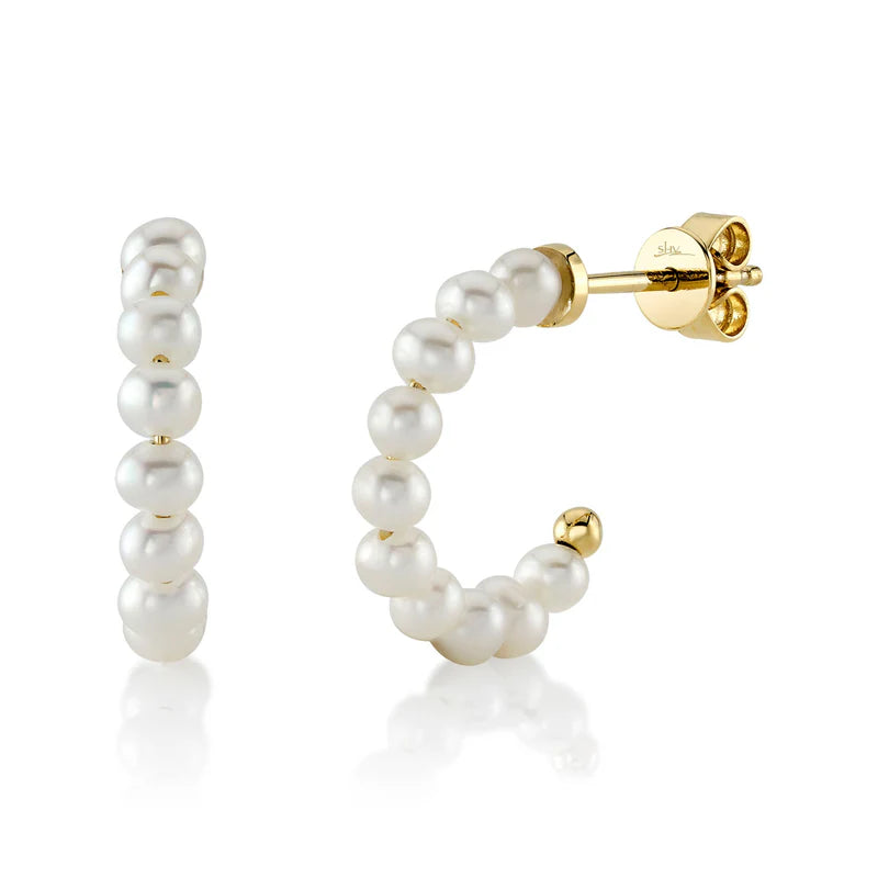 Cultured Pearl Hoop Earrings