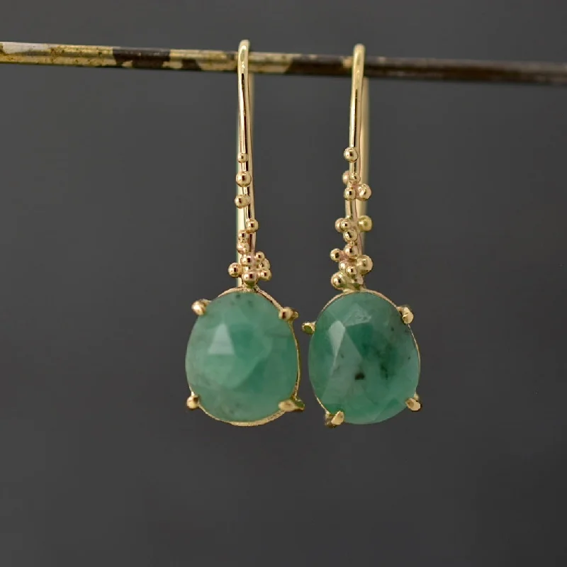 Evergreen Emerald Salted Drop Earrings