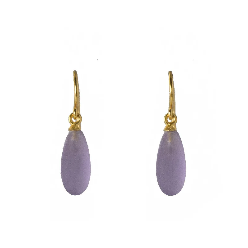 French Wire Matte Drop Earrings in 24K Fair Trade Gold Vermeil