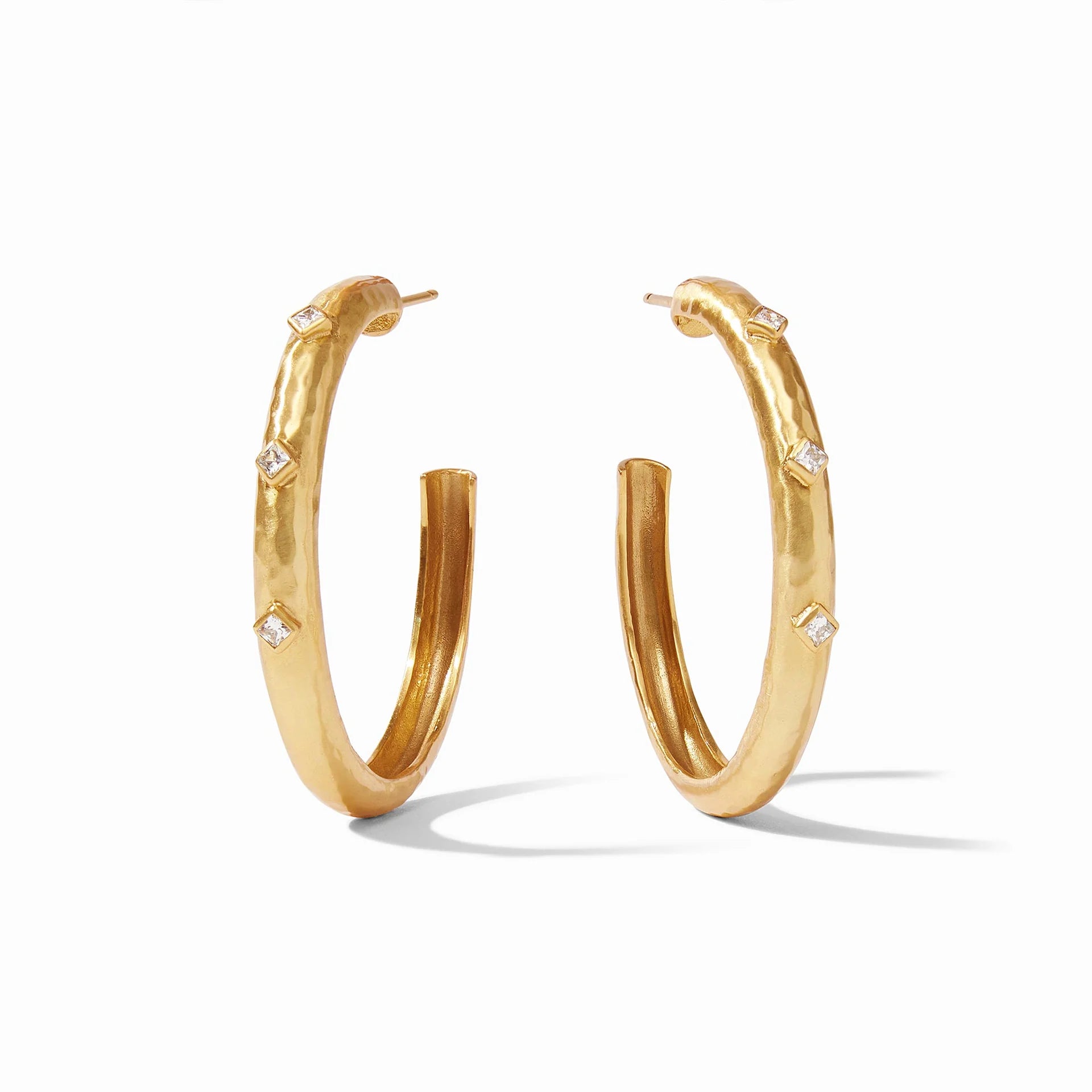 Julie Vos Gold Noel Stone Hoop Earrings