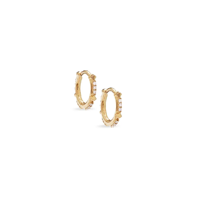 Kendra Scott Jett 14k Gold Huggie Hoop Earrings in White Diamond