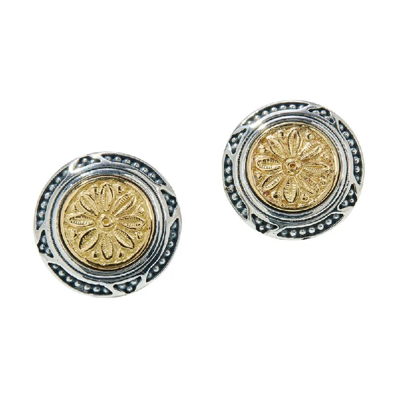 Konstantino Dome Two-Tone Stud Earrings