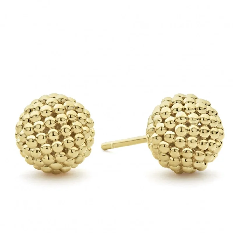 Lagos 18k Caviar Gold Stud Earrings