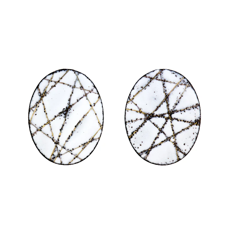 Line Oval Glyph Studs