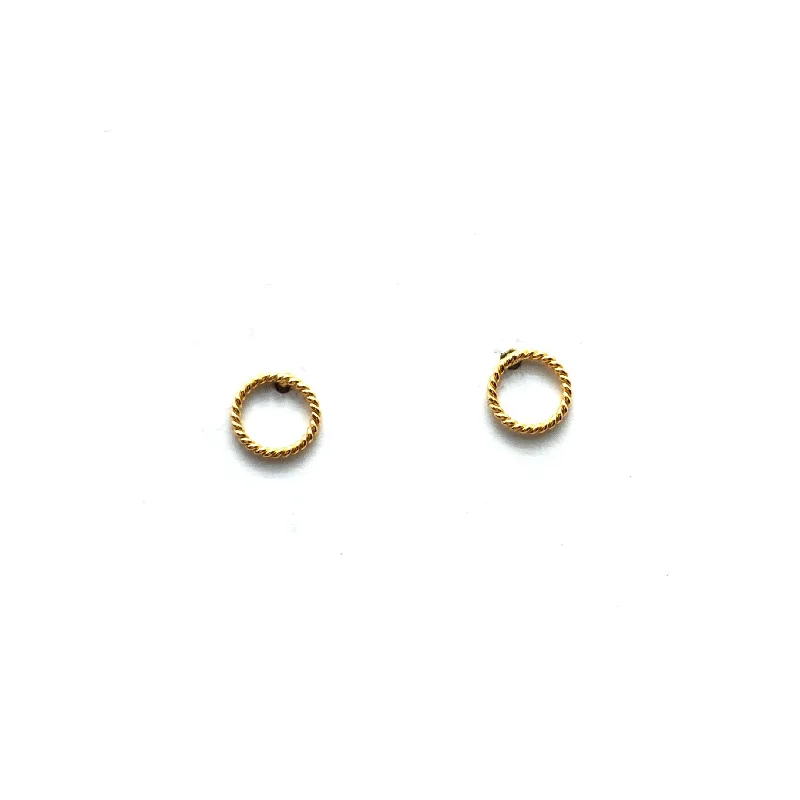 Mini Circle Twist Studs - Gold