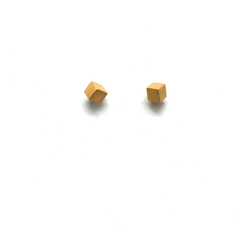 Mini Gold Cube Studs