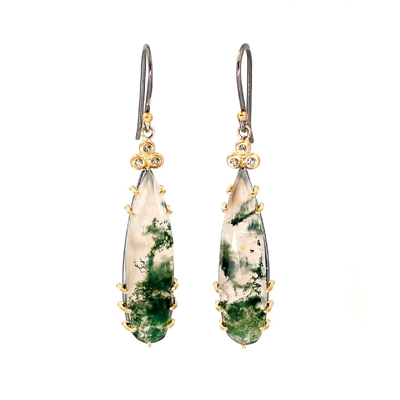 Moss Agate Drop Earrings