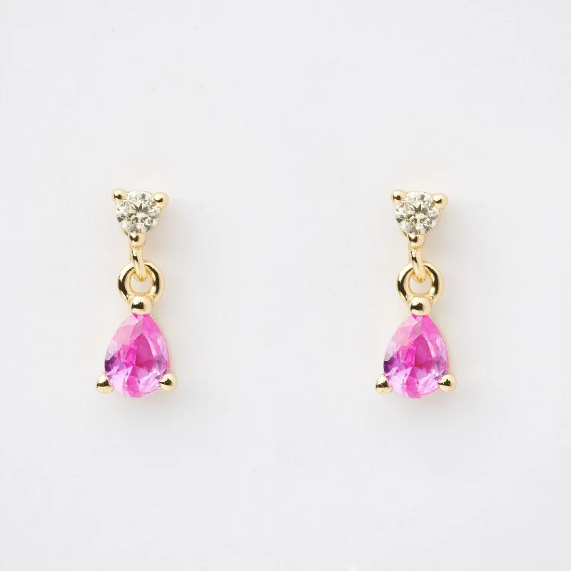 Rosa Tiny Gemstone Drop Earrings