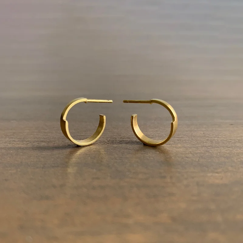 Small Gold Wedge Hoop Earrings