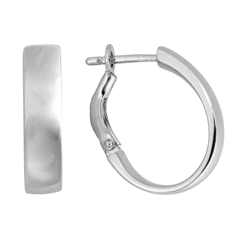 Sterling Silver Oval Hoop Earrings