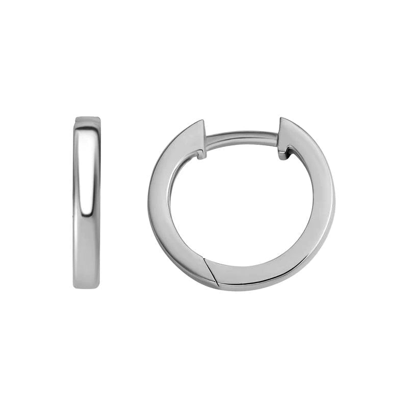 Sterling Silver Square Edge Huggie Hoops