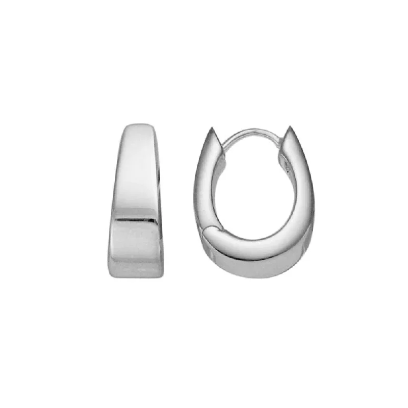 Sterling Silver Tapered Hoop Earrings