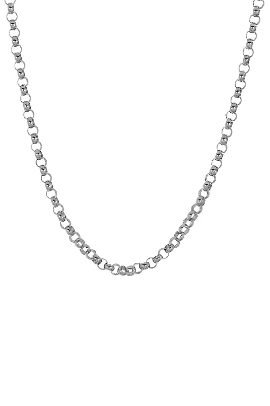 30 Inch 2.1MM White Gold Rolo Chain