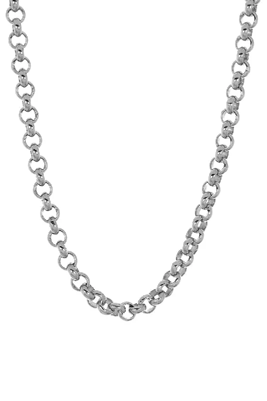 36 Inch 4.0MM White Gold Rolo Chain