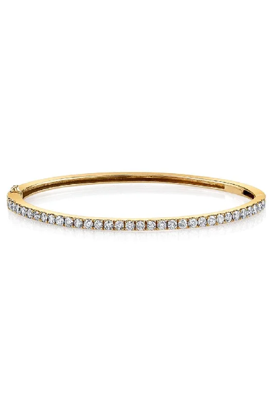 Diamond Half Single Line Bangle - 2.5mm