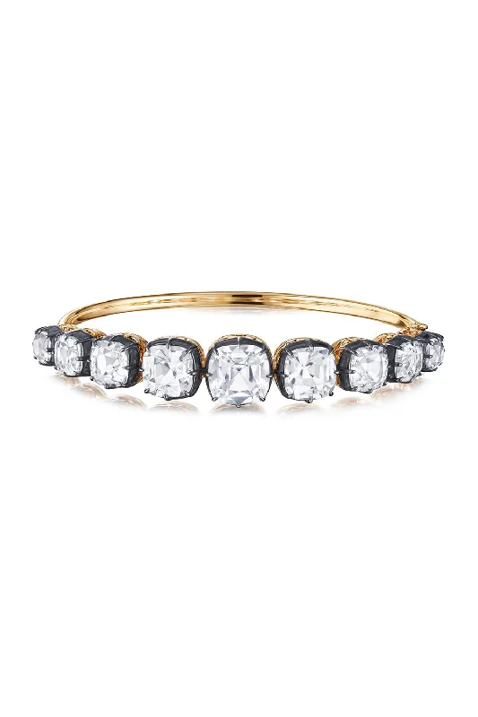 White Topaz Collet Bangle