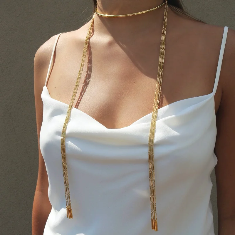 Gold Scarf Chain Necklace