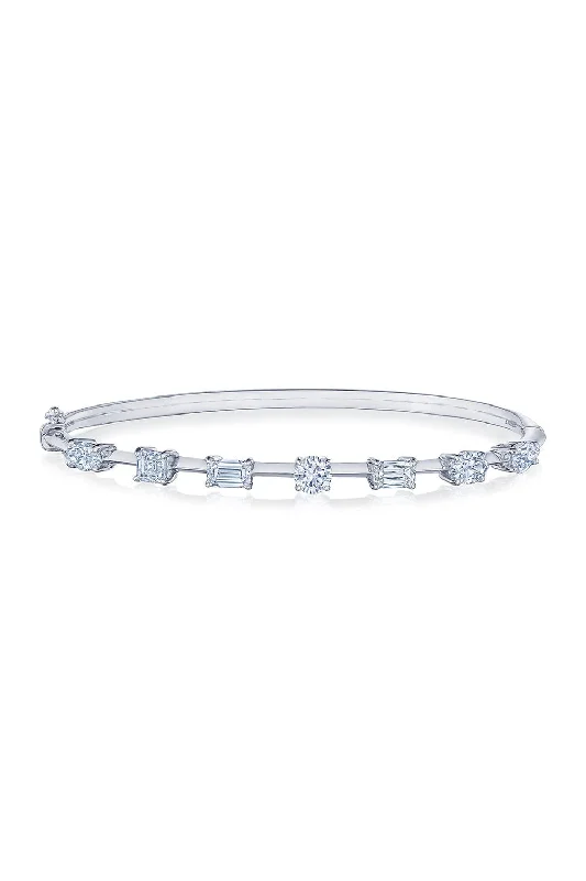 Mixed Shape Diamond Bangle