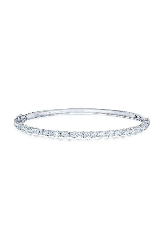 Oval Diamond Bangle Bracelet