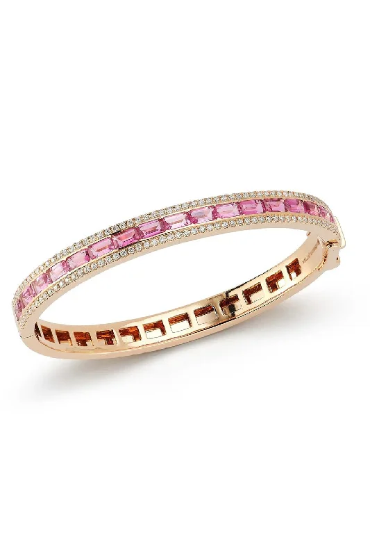 Light Pink Sapphire Origami Bangle