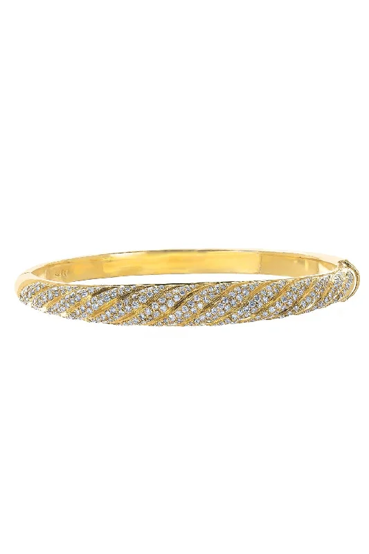 Pave Diamonds Nautilus Bangle Bracelet