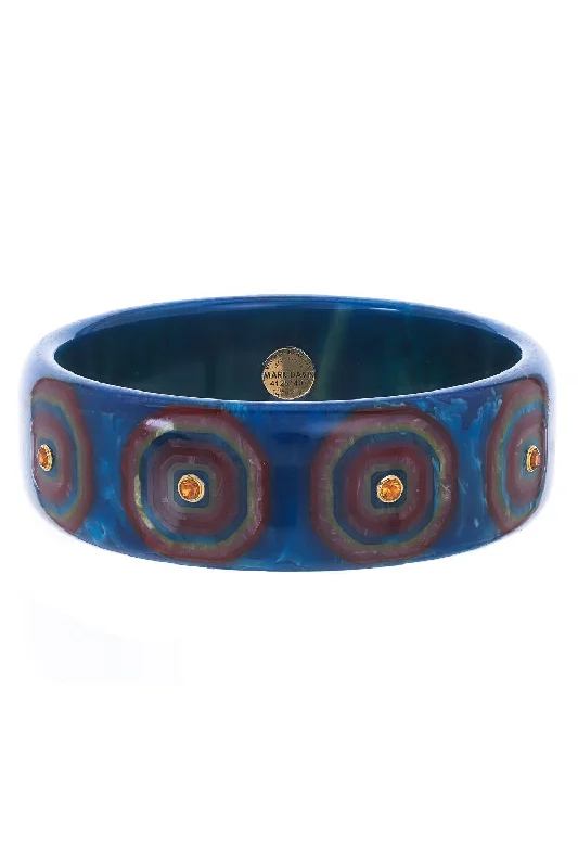 Citrine Blue Red Bakelite Bangle