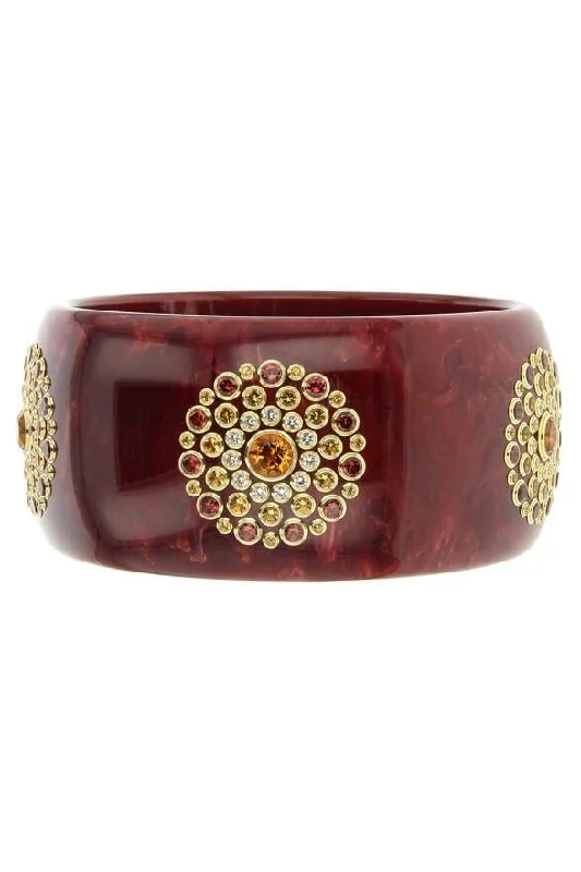 Citrine Burgundy Bakelite Bangle