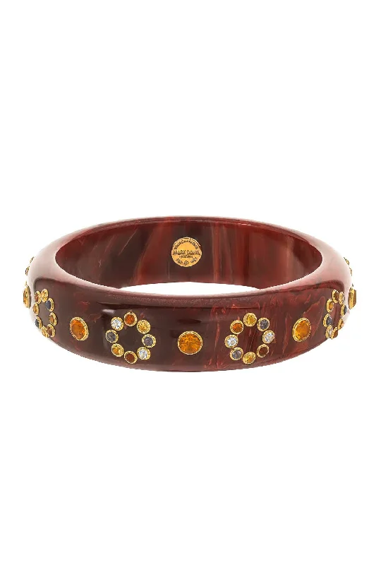 Citrine Burgundy Bakelite Bangle