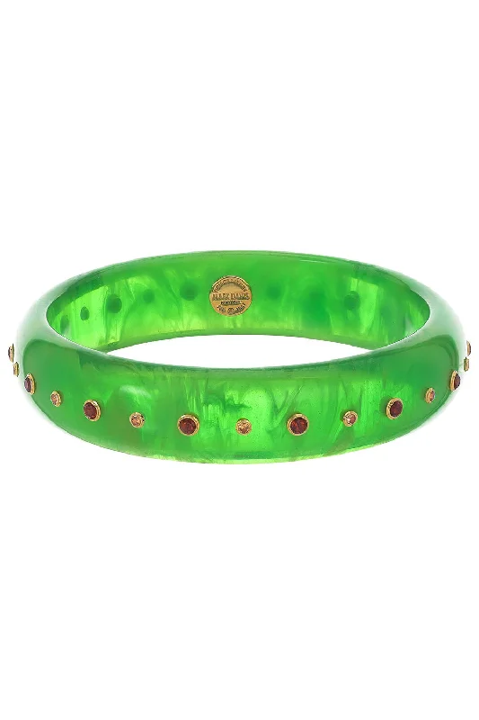 Citrine Green Bakelite Bangle