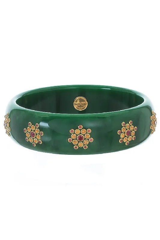 Citrine Moazambique Green Bakelite Bangle