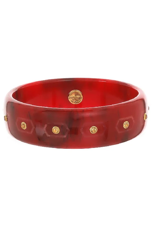 Citrine Red Bakelite Bangle