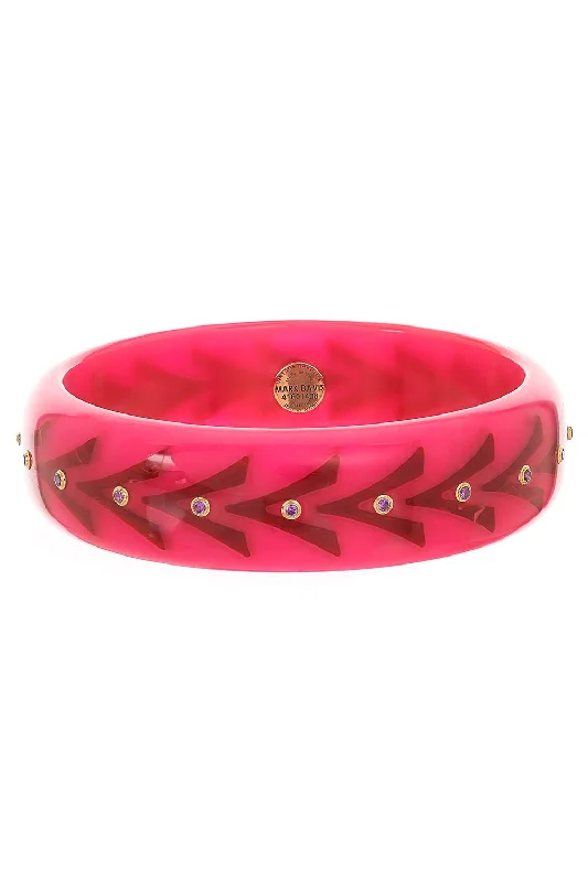 Garnet Pink Red Bakelite Bangle