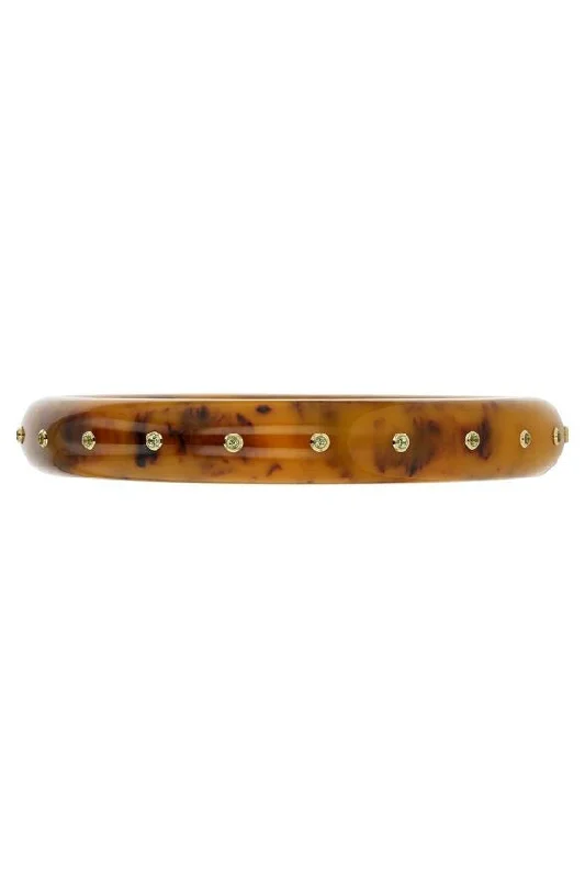 Peridot Brown Bakelite Bangle