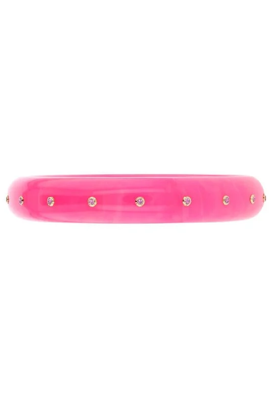 Small Pink Sapphire Pink Bakelite Bangle Bracelet