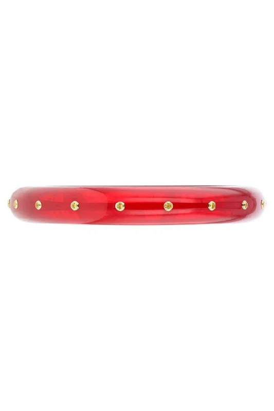 Small Yellow Sapphire Red Bakelite Bangle