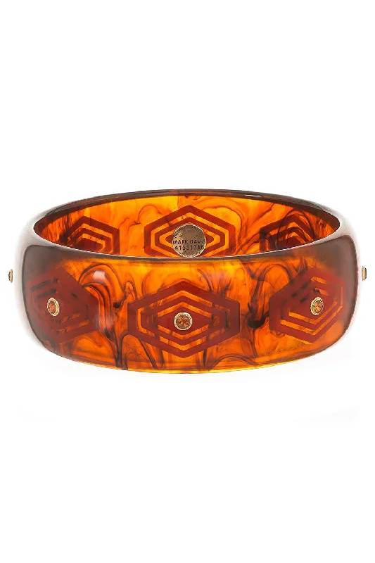 Tortoise Citrine Red Bakelite Bangle